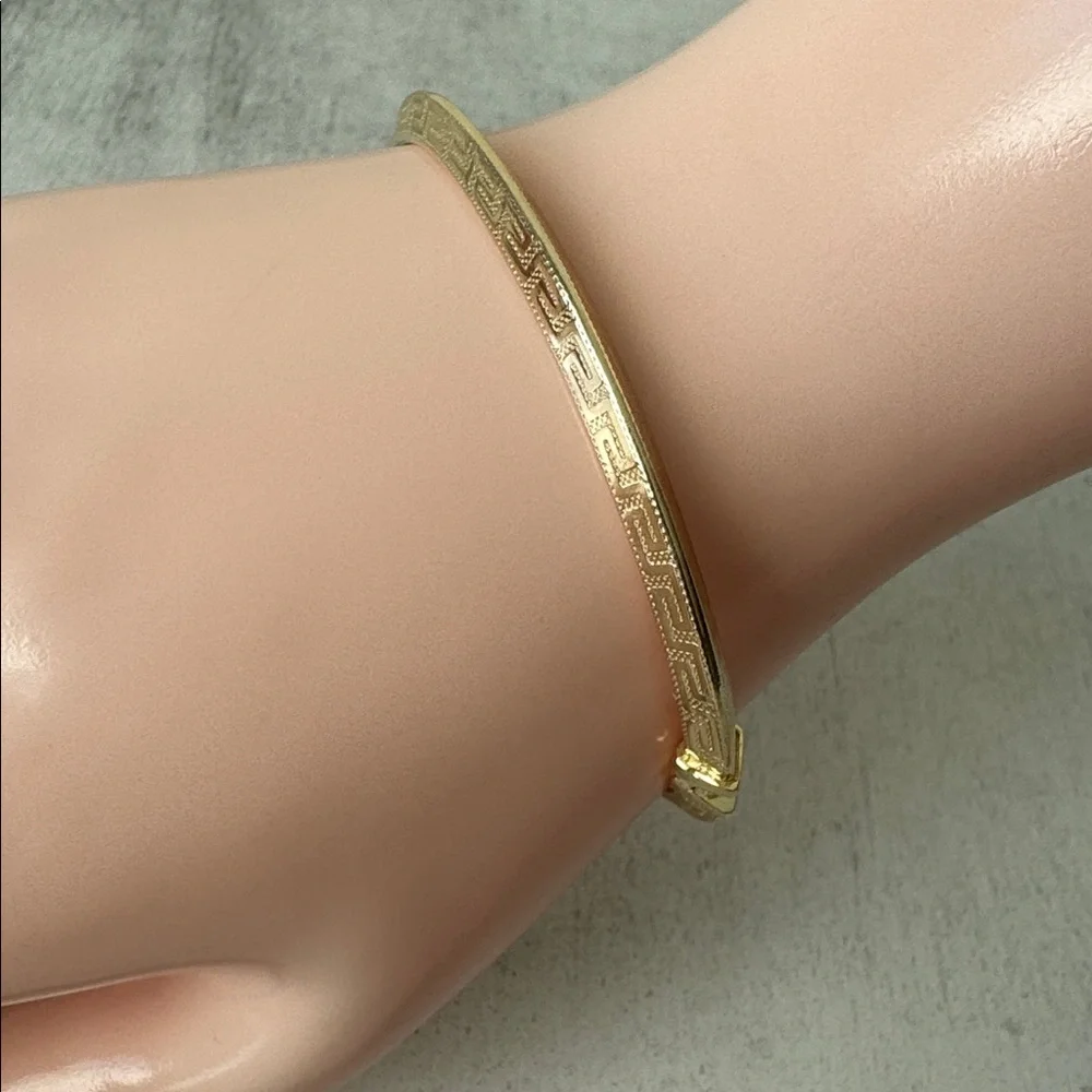 MIA FIORE Gold Plated 925 Sterling Silver Greek Key Dyadema Bangle Bracelet